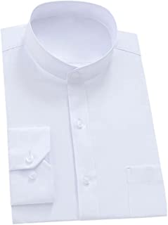 ワイシャツ メンズ 長袖 立ち襟 ボタンダウン 綿 ビジネス オフィス ワイシャツ 結婚式・パーティーにピッタリ大きいサイズ
